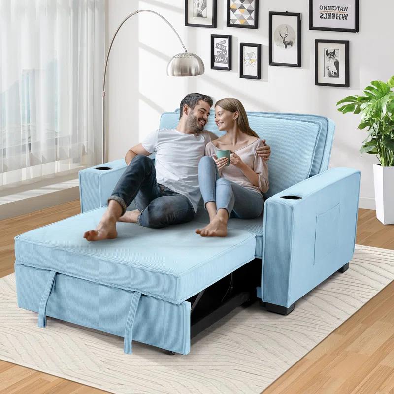 Ebern Designs Meit 49"W Convertible Sleeper Sofa 3-In-1 Reclining Sofa Bed Pull Out Couch Bed