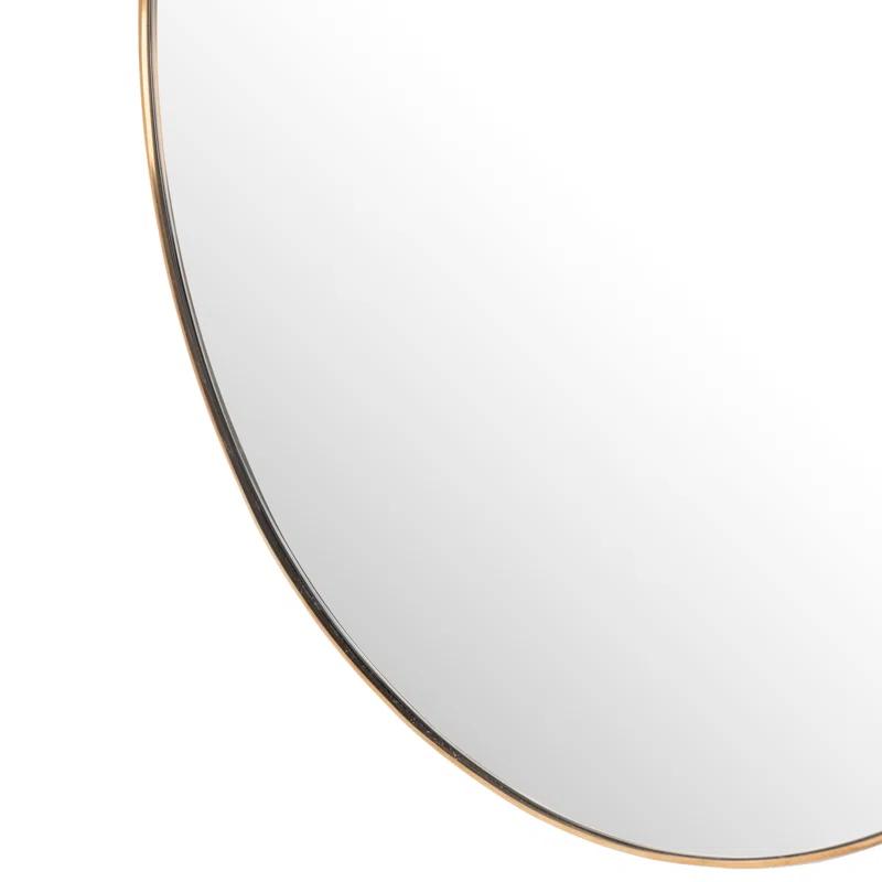 47" Polished Brass Round Wall Mirror with Aluminum Frame