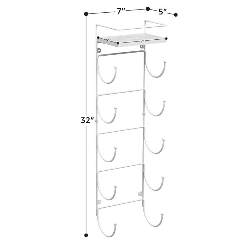 Sorbus 5-Tier Wall Mounted Metal Towel Rack with Shelf