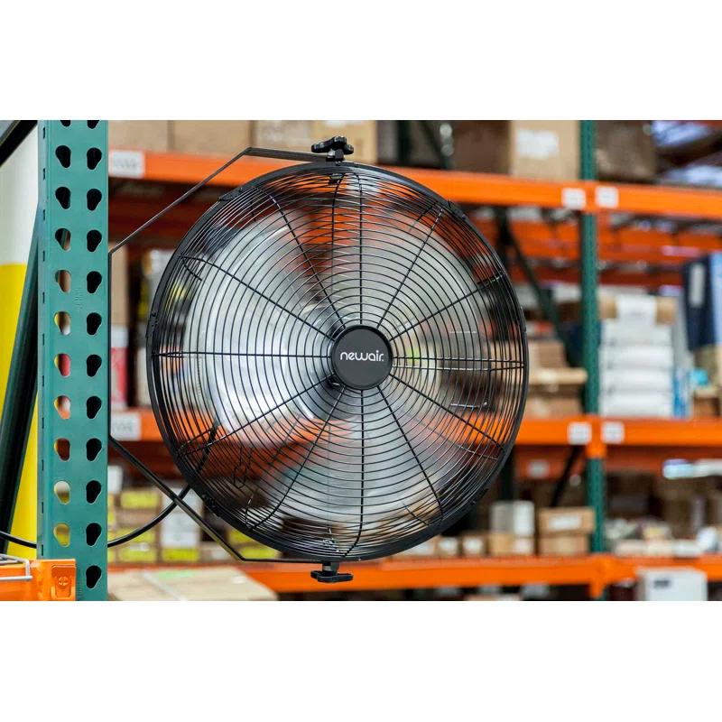 Newair Newair 18" High Velocity Wall Mount Fan, Heavy Duty Outdoor Fan, Adjustable Tilt and 3 Speeds up to 4012 CFM, Pull Chain Switch