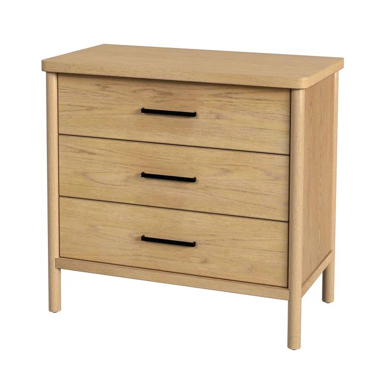 Butler Specialty Company Lennon 3 Drawer Rounded Leg Wood Dresser - Natural