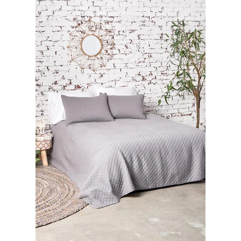 Jersey Lidio Gray Cotton Modern & Contemporary Reversible Quilt