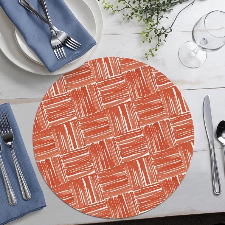 CounterArt Flair Pattern 4 Piece Reversible Round Easy Care Placemats