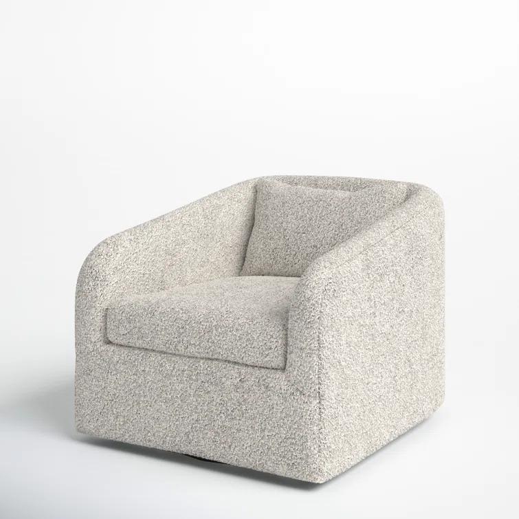 Ren Swivel Chair - Gray Boucle