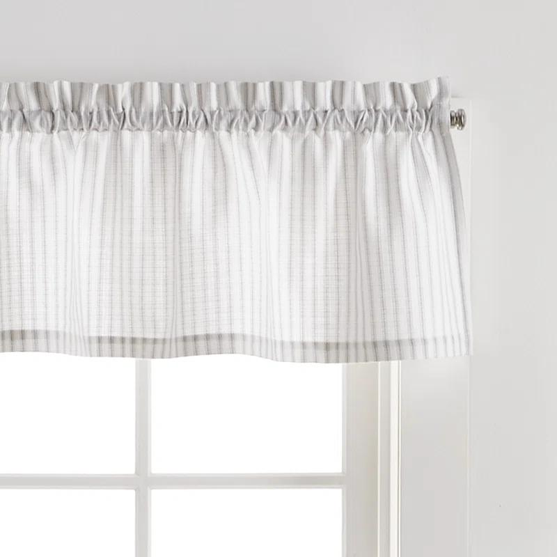 Martha Stewart Ticking Stripe Indigo Tier & Valance Set