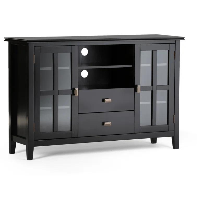 Simpli Home Artisan 53"W Solid Wood Contemporary Tall TV Stand for TVs up to 60" with Adjustable Shelves