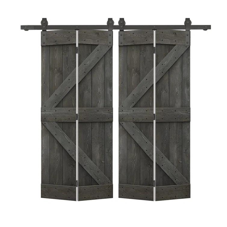 Calhome 84'' Solid Wood Barn Doors Painted without Installation Hardware Kit Barn Door