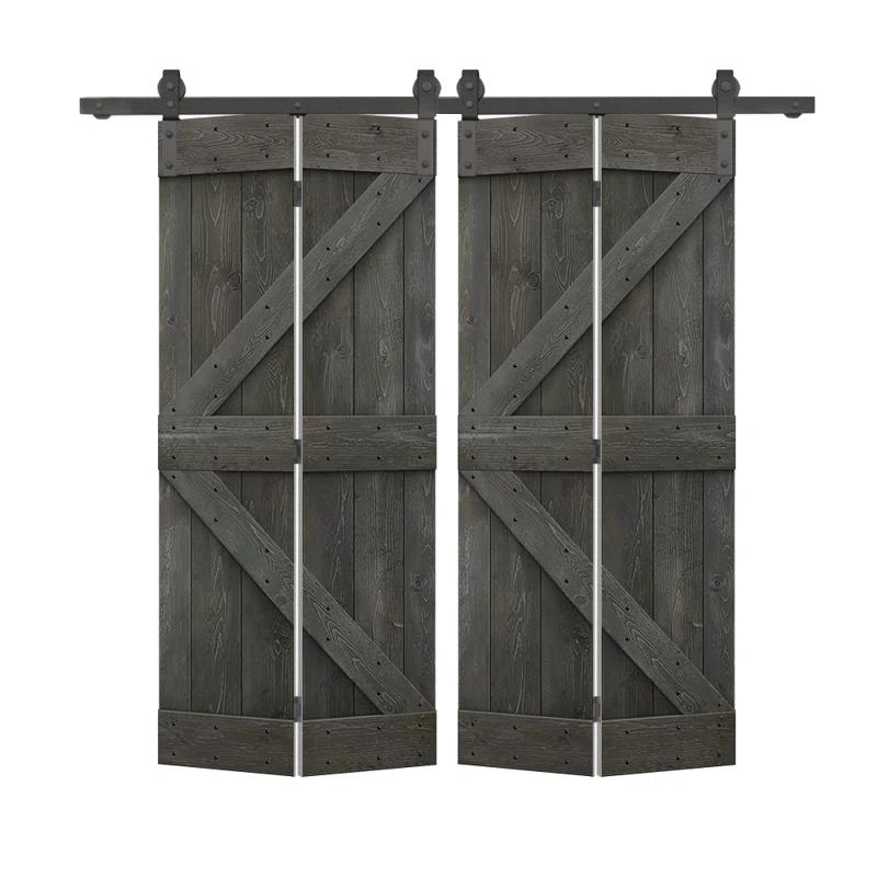 Calhome 84'' Solid Wood Barn Doors Painted without Installation Hardware Kit Barn Door