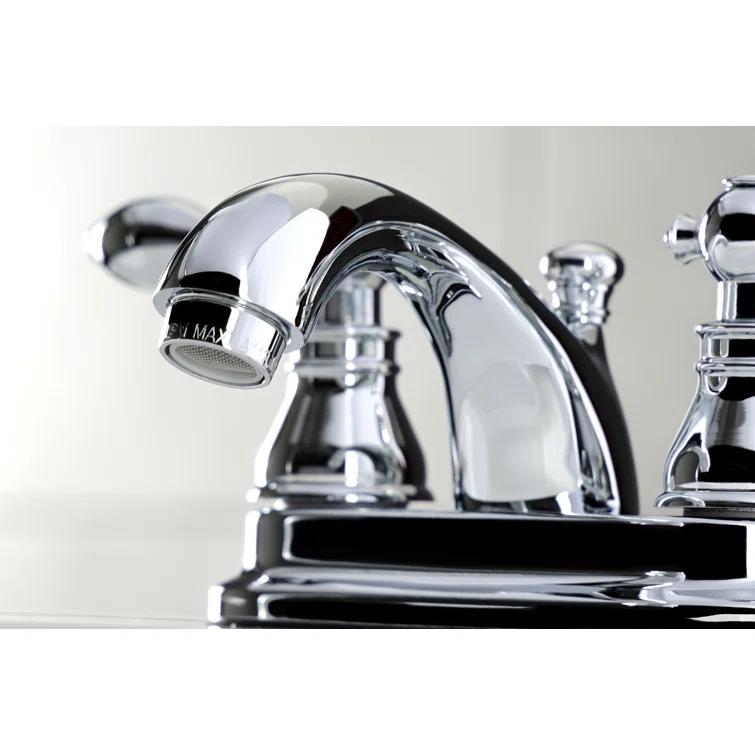 Kingston Brass Kingston Brass American Classic Two-Handle 3-Hole Deck Mount 4" Centerset Bathroom Faucet with Plastic Pop-Up KB2602ACL