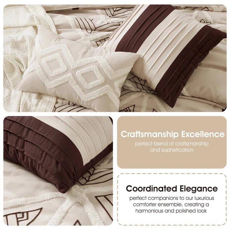 Nanshing America, Inc Vernice 7 Piece Geometric Comforter Set