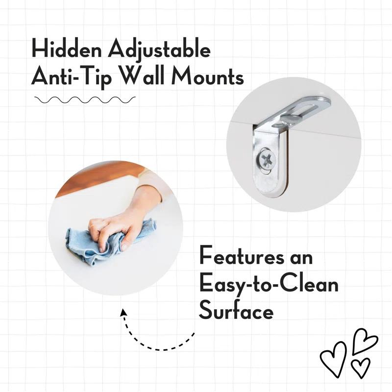 RiverRidge Home Riverridge Kids Art Table Desk With Ladder Shelf And Open Storage Shelf For Playroom - White