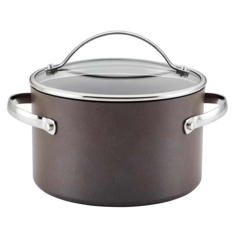 Ayesha Curry Ayesha Curry Professional Hard Anodized Collection Nonstick Stockpot Saucepot with Lid, Charcoal