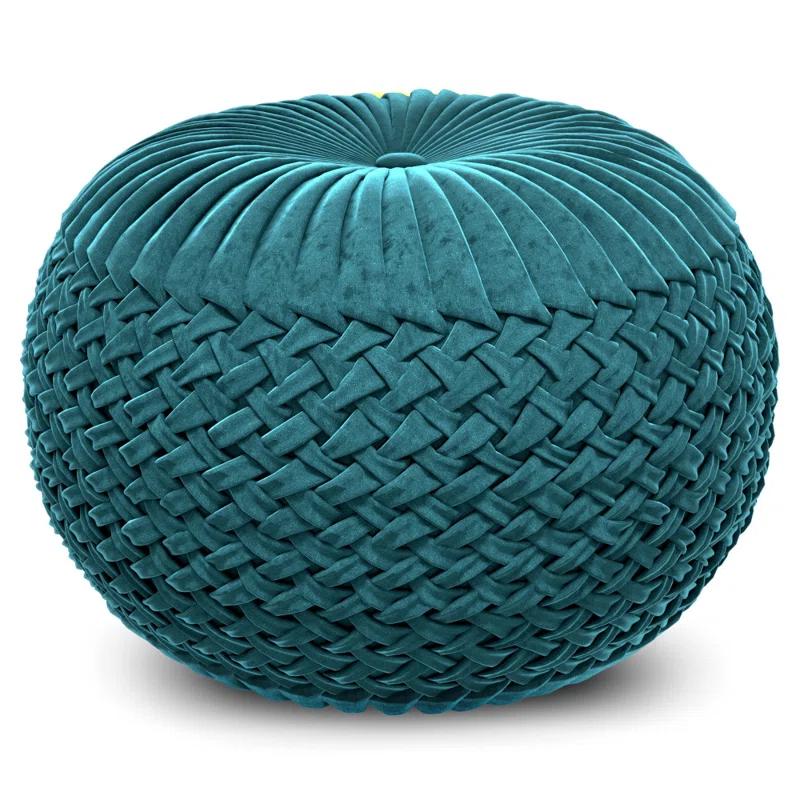 Simpli Home Grafton Velvet Pouf