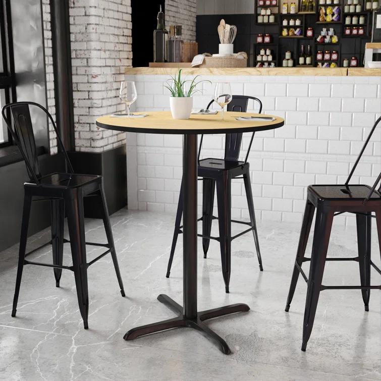 Flash Furniture Carrus Round Laminate Table Top with Height Table Base