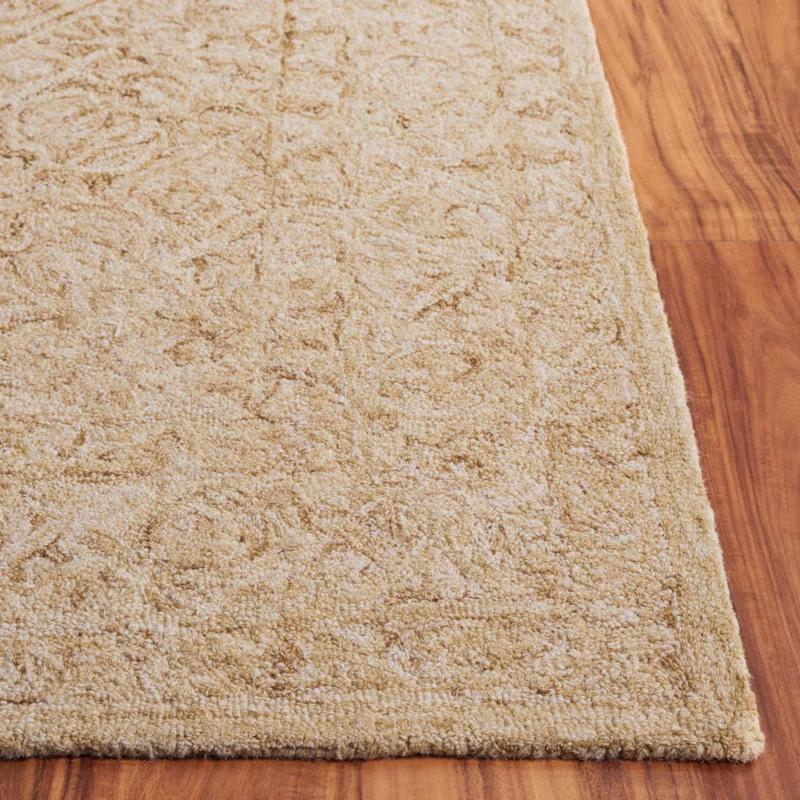 Safavieh Dip Dye Hand Tufted Wool/Cotton Oriental Rug in Ivory/Gold