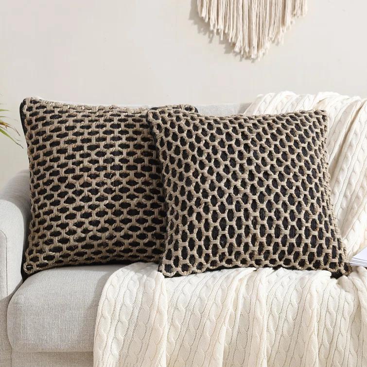 Boho Living Boho Living Jada Decorative Pillow Collection Living Cotton Blend Square Throw Pillow Cover (Set of 2)