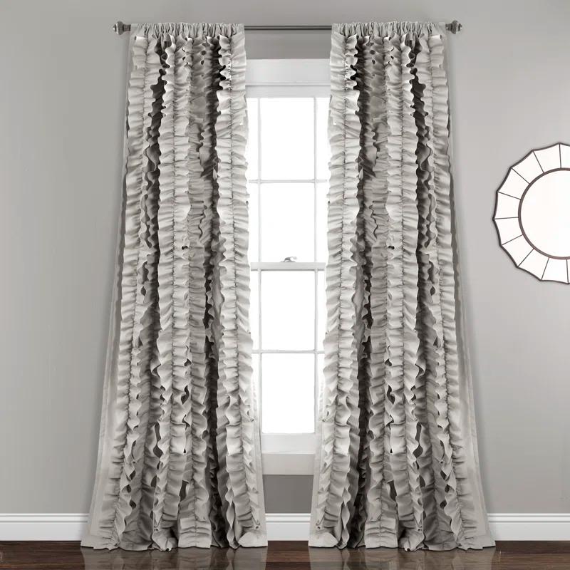 Lush Decor Belle Polyester Semi Sheer Curtain Single Panel