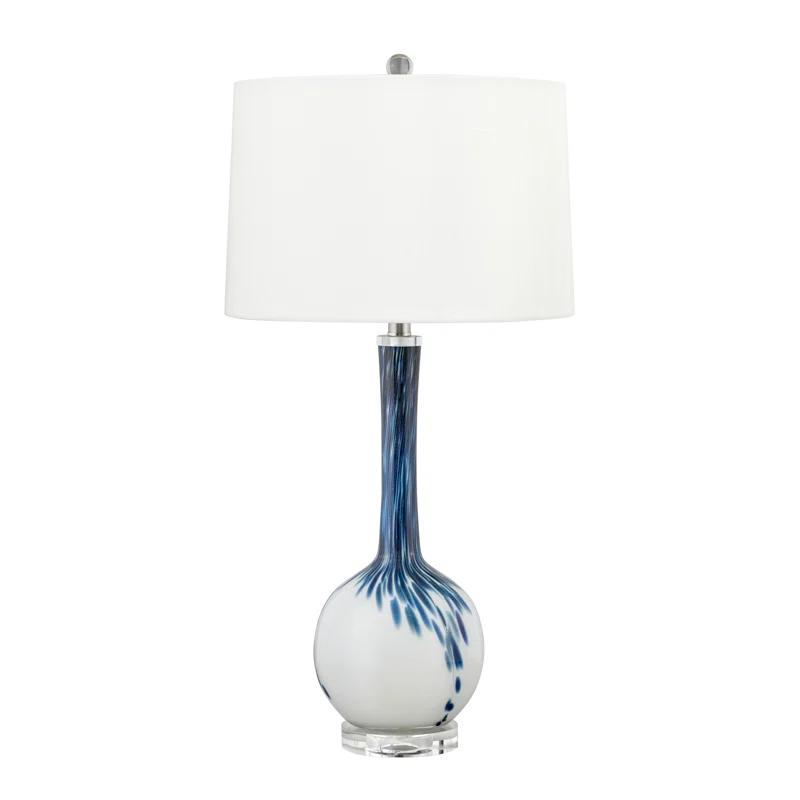 Medallion Lighting Sanremo 30 in. Blue & White Glass Table Lamp