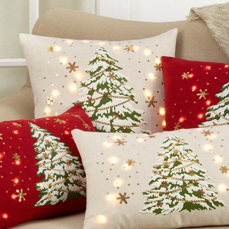Saro O Tannenbaum Collection Sequined Throw Pillow