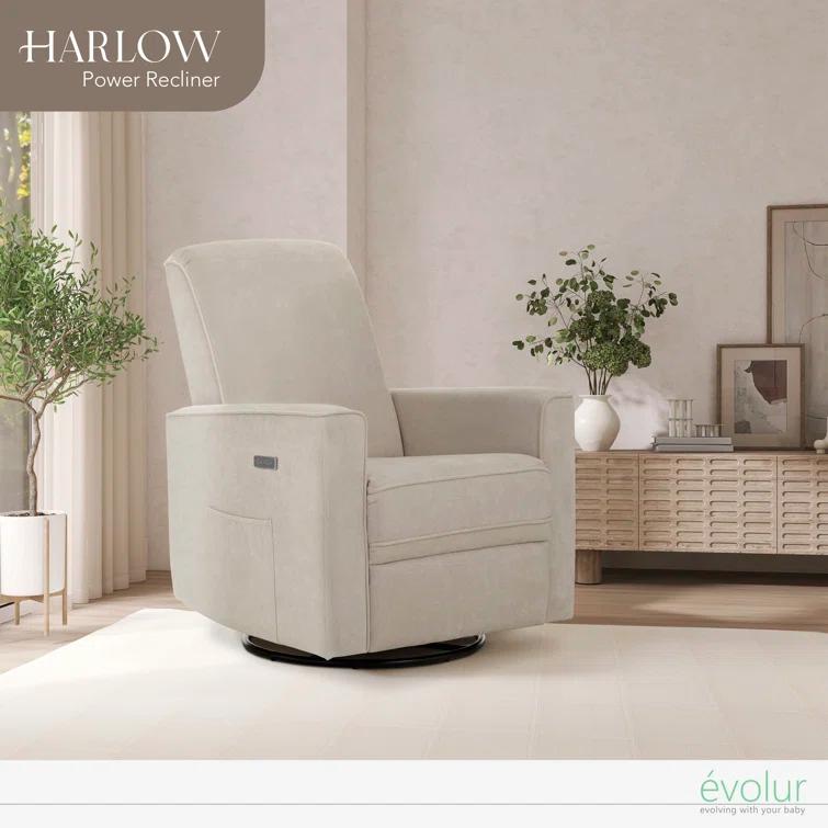 Evolur Greenguard Gold Certified Upholstered Swivel Reclining Glider