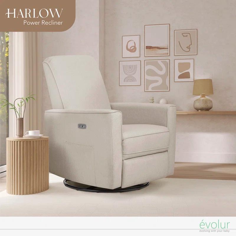 Evolur Greenguard Gold Certified Upholstered Swivel Reclining Glider