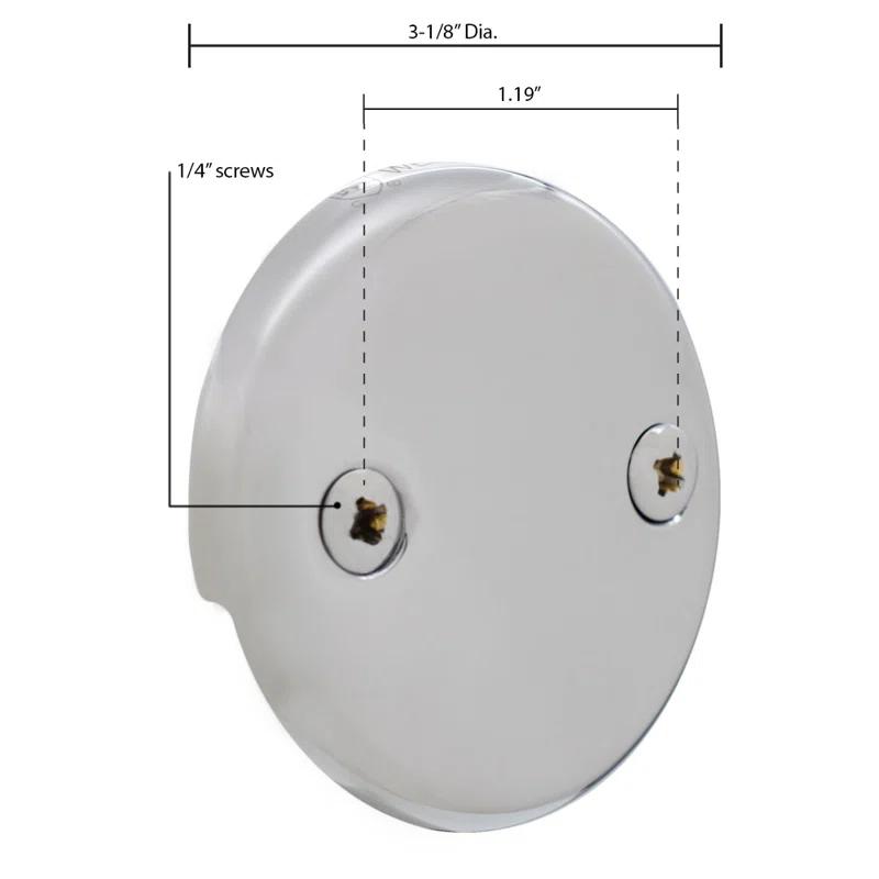 Westbrass 5-1/4" Front Diverter Tub Spout with Tip-Toe Drain and 2-Hole Overflow Trim CO531-26