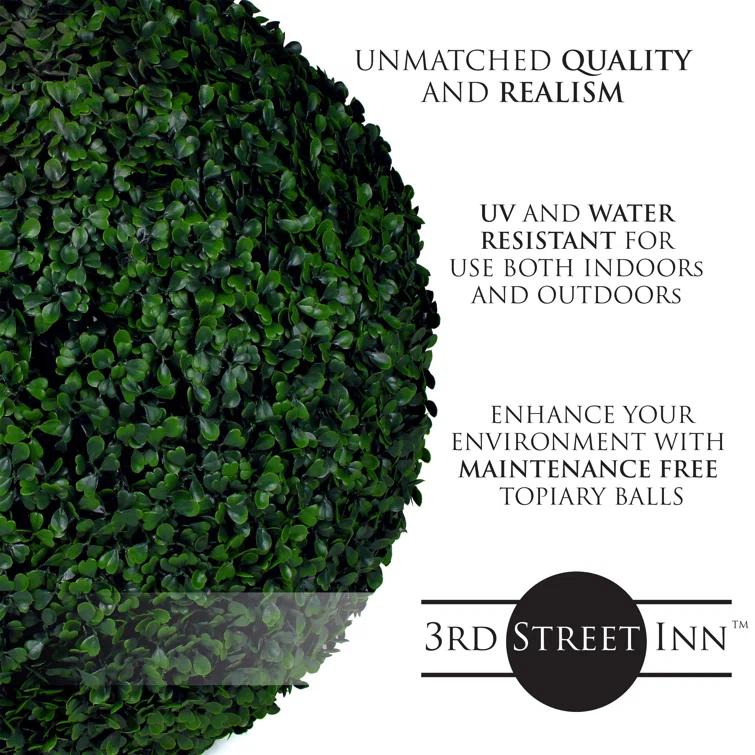 3rd Street Inn 7'' Faux Boxwood Topiary