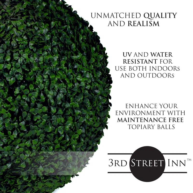 3rd Street Inn 7'' Faux Boxwood Topiary