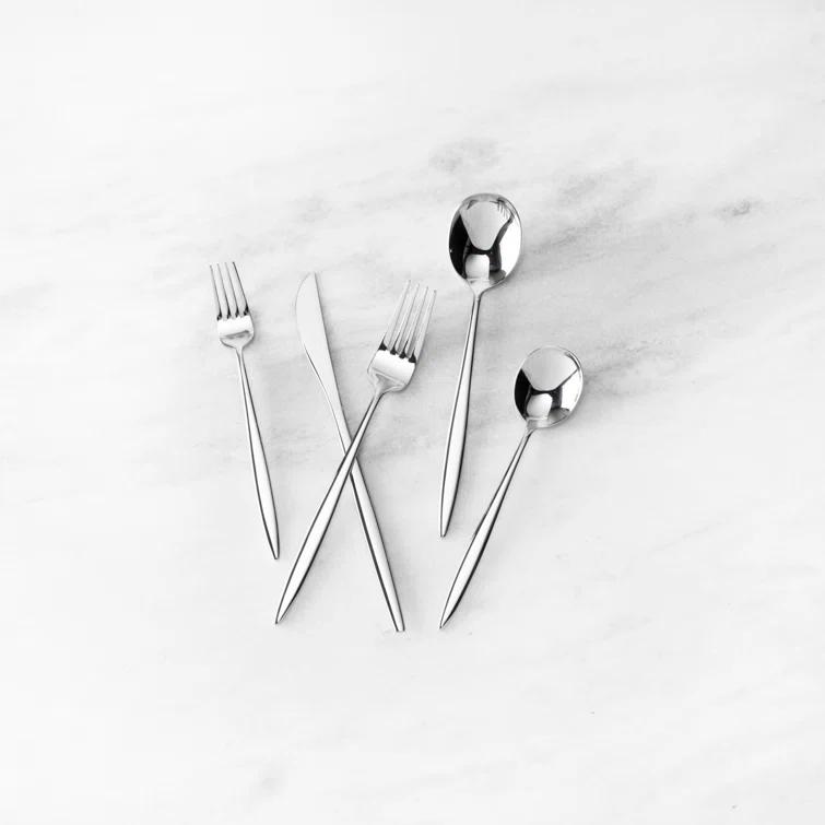 Fortessa Constantin 18/10 Stainless Steel 20 Piece Flatware Set (Service for 4), Silver
