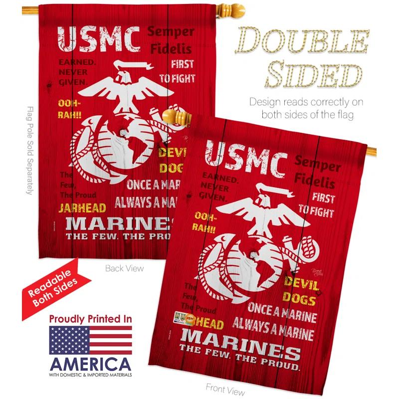 Breeze Decor Double Sided 40'' H x 28'' W Polyester Independence Day Flag Set