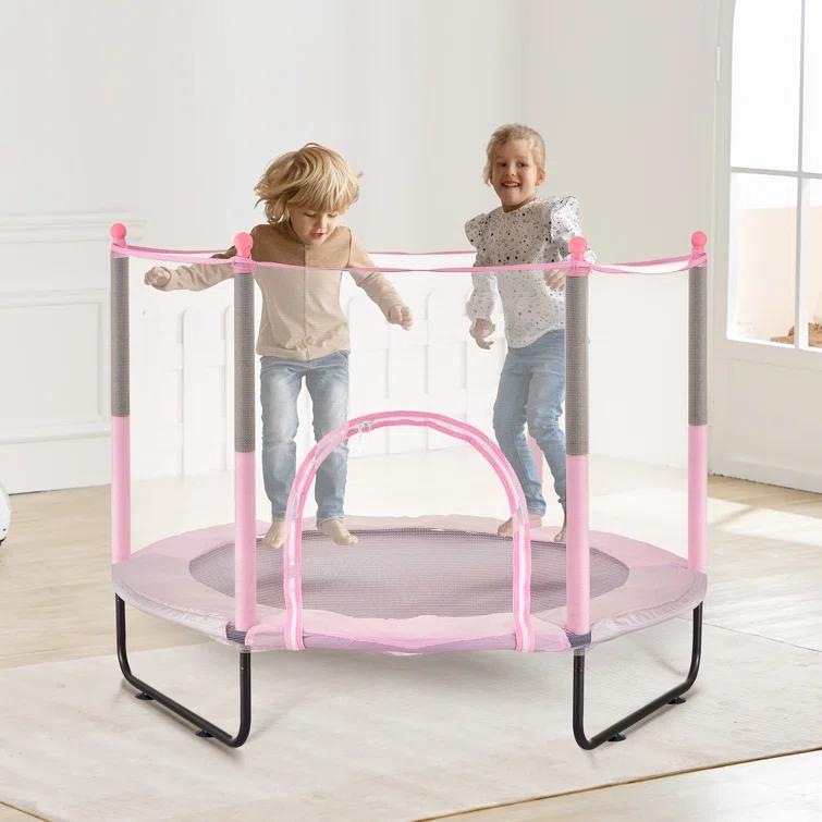 VEVOR 60" Trampoline for Kids Mini Toddler Trampoline with Net Indoor Outdoor