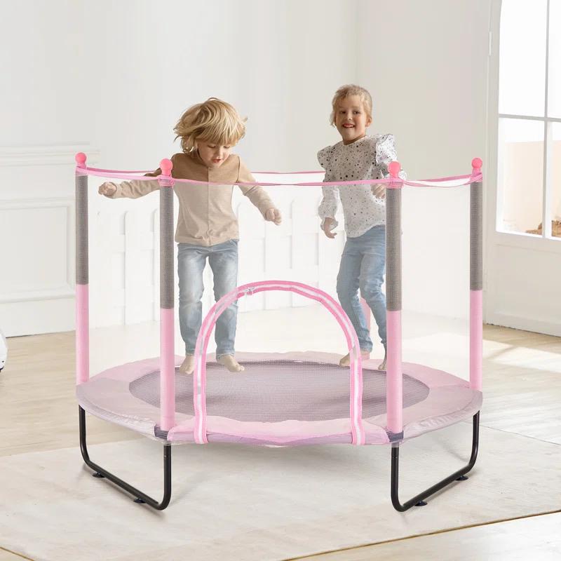 VEVOR 60" Trampoline for Kids Mini Toddler Trampoline with Net Indoor Outdoor
