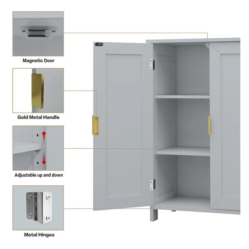 Bathroom Storage Cabinet, Freestanding with 2 Doors,Towel Cabinet for Bathroom Floor Cabinet