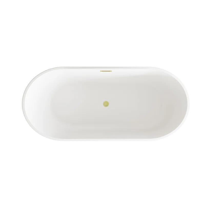Living District BT30167GW-BGD 67 Inch Bathtub in Glossy White with Trim
