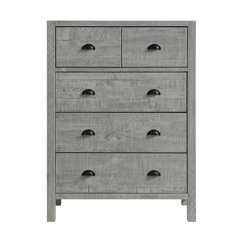 Alaterre Arden 36" W Bohemian Style Rectangular Chest With 5 Drawers, With Hidden Fasteners