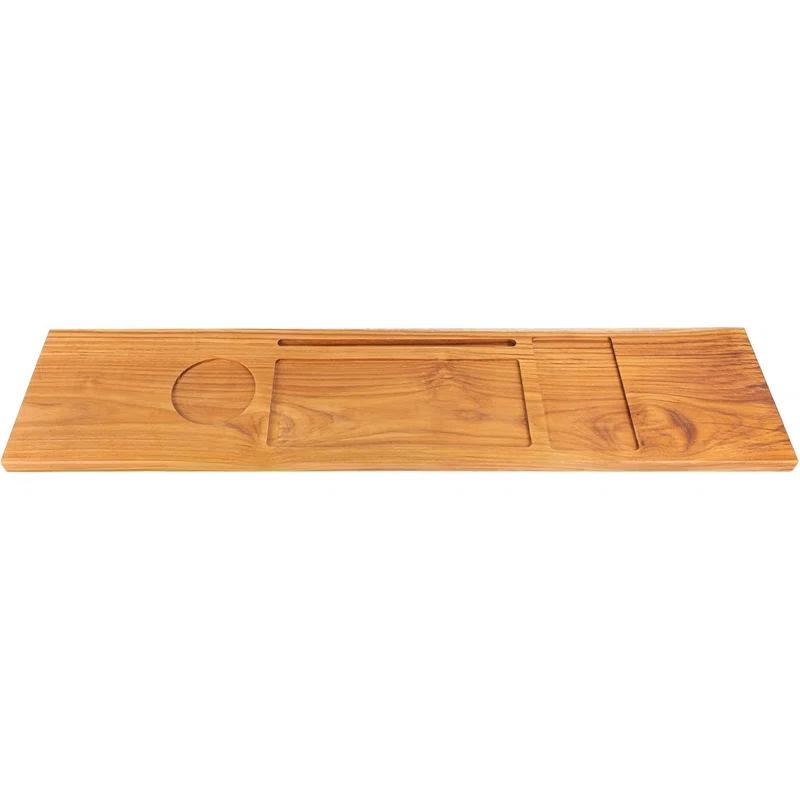 Rebrilliant Teak Bathtub Tray Table, Wooden Bath Board For Tub With Wine And Ipad Holder