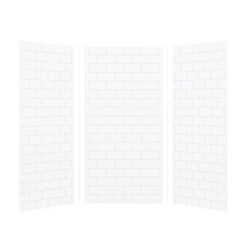 Transolid SaraMar 36'' W 36'' D 72'' H Glue Up Solid Surface Wall