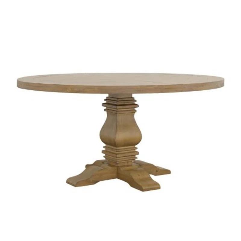Ophelia & Co. Morriston Pine Round Solid Wood Dining Table