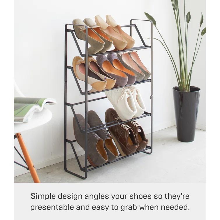 Yamazaki Home Slim Shoe Rack, Steel, Holds 8 to 12 shoes