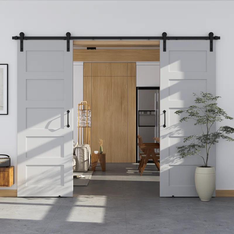 Watchmen Straight Design Standard Double Track Barn Door Hardware Kit