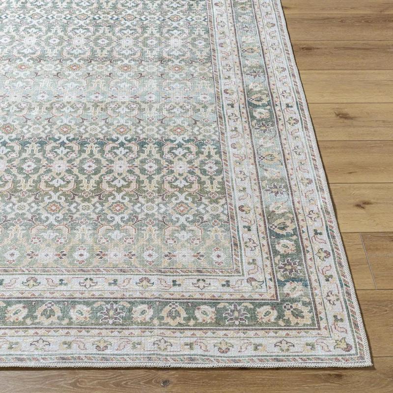 Our PNW Home x Livabliss Our PNW Home x Livabliss Machine Washable Oriental Boho Olive Area Rug