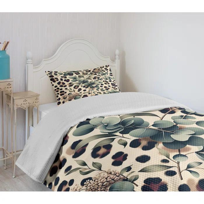 Ambesonne Floral Coverlet Set
