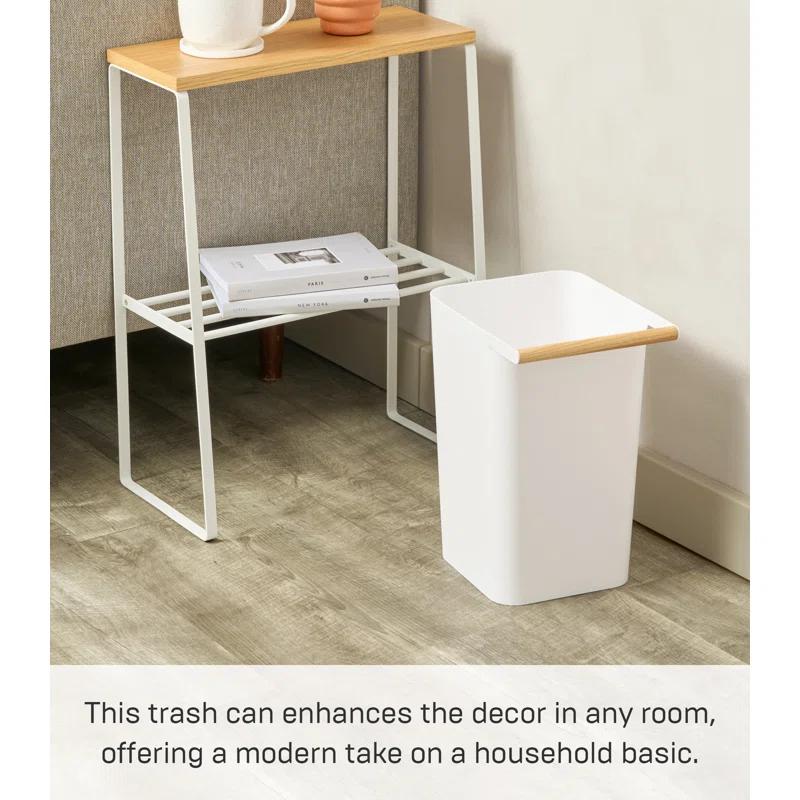Como Yamazaki Home Slim Square Trash Can Garbage Waste Basket For Bathroom or Kitchen, 2.5 gallons