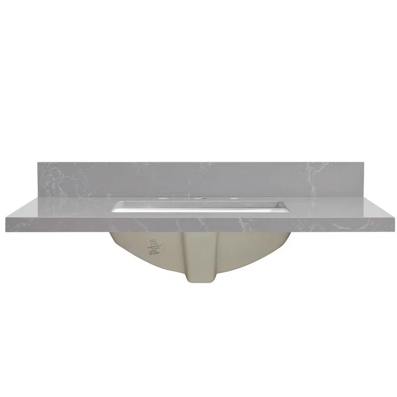 Jaen 37'' Stone Single Bathroom Vanity Top with Sink
