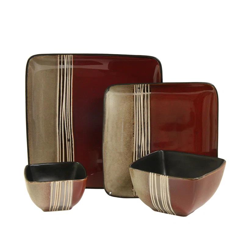 Garley 16 Piece Stoneware Dinnerware Set - Service for 4
