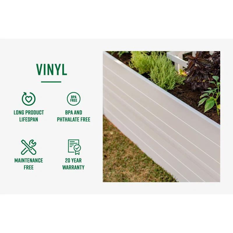 Vita Classic White Vinyl Raised Garden