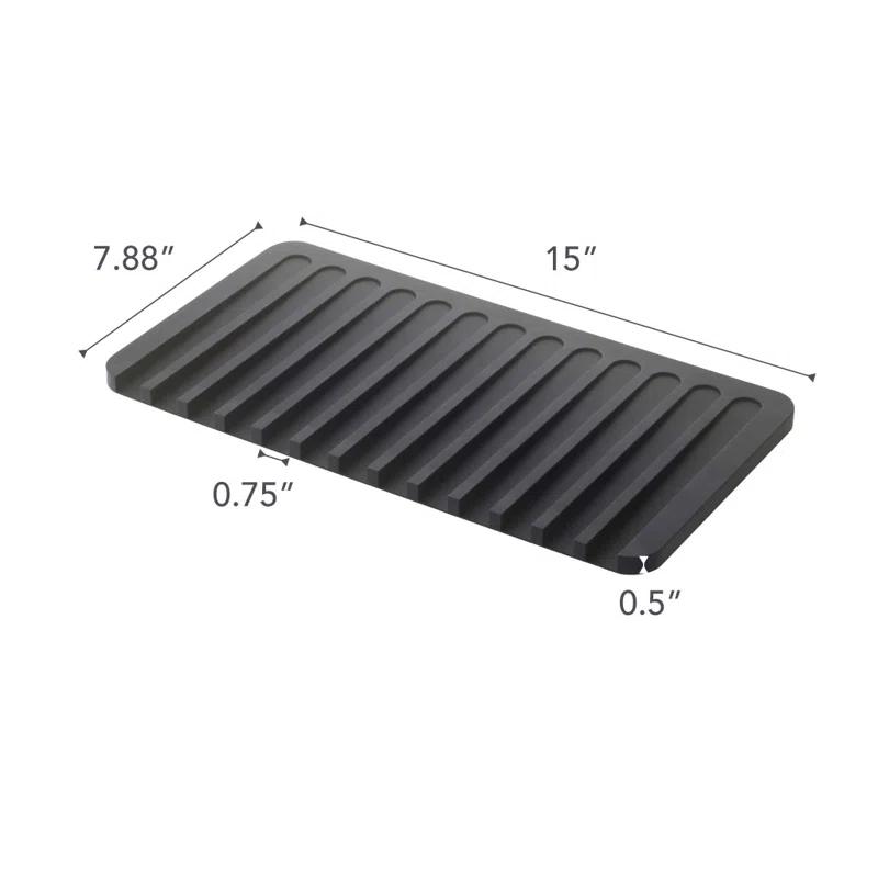 Yamazaki Home Self Draining Tray - Drying Board, Dish Drainer Mat, Silicone