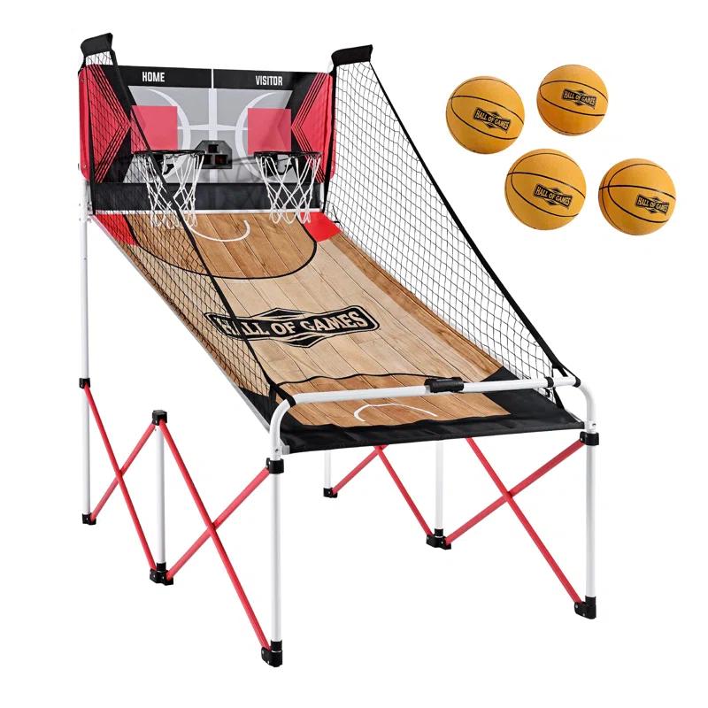 Hall of Games Hall of Games Easy to Assemble Arcade Basketball 84” Tall Indoor Steel Frame EZ-Fold X-Leg