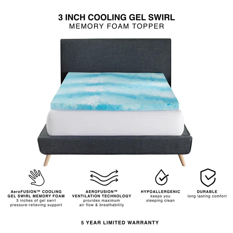 BodiPEDIC 3" Gel Swirl Memory Foam Mattress Topper & Reviews | Wayfair