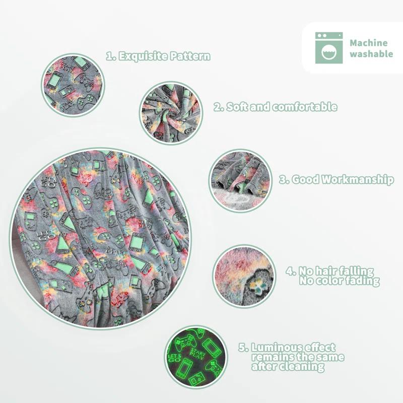 Catalonia Catalonia Glow in The Dark Throw Blanket for Kids